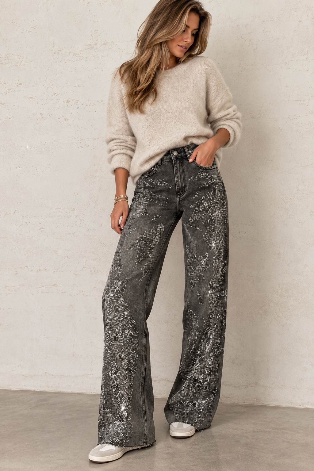 LOD of Love – Jeans mit Leopardenmuster, Dad-Fit, weites Bein, groß