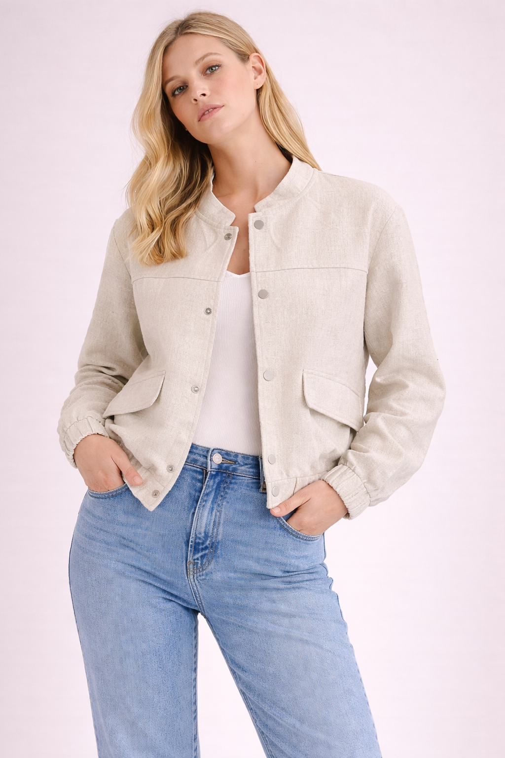 LOD of Love - Linnen Bomberjack Zandkleur