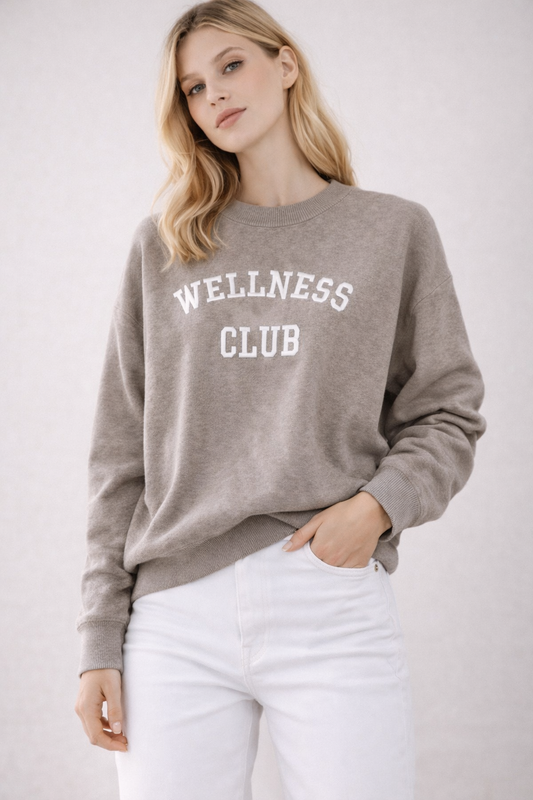 LOD Of Love - Striped Sweater Beige Brown With Embroidered Flower Sleeve