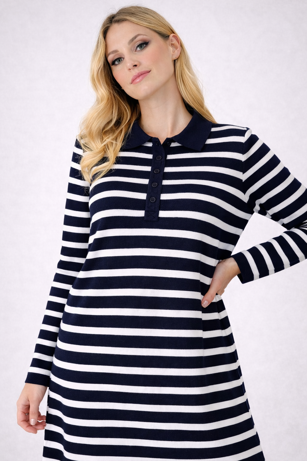 LOD of Love – Navy Stripe Polo Dress