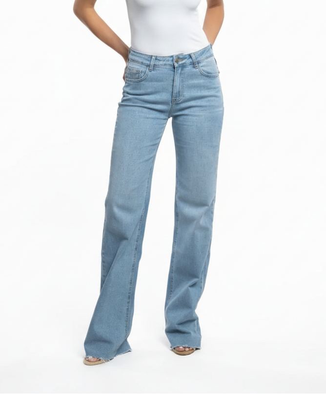 LOD of Love - Extra Tall Mid Waist Wide Leg Light Blue