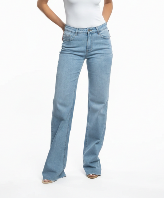 LOD of Love - Extra Tall Mid Waist Wide Leg Light Blue