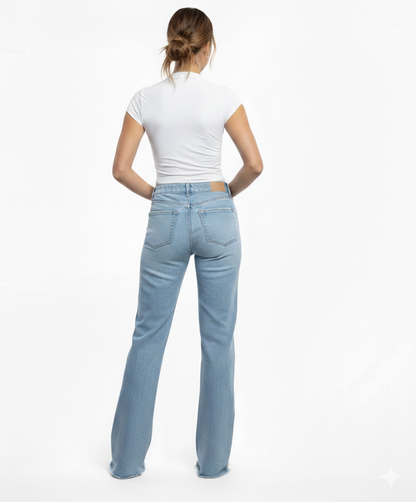 LOD of Love - Extra Tall Mid Waist Wide Leg Light Blue