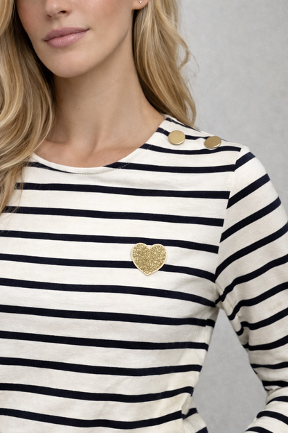 LOD of Love – Gestreepte Marinière Top met Hartje