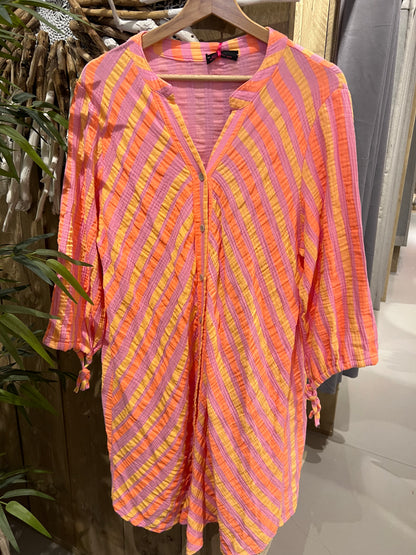 LOD of Love – Tuniek met Roze-Oranje Geweven Streep