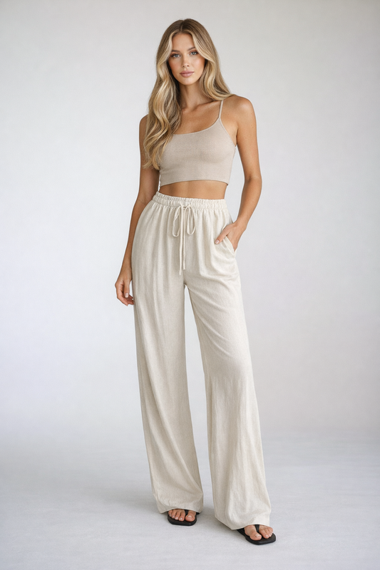 LOD of Love - Linnen Broek TALL (inseam 88cm) Beige