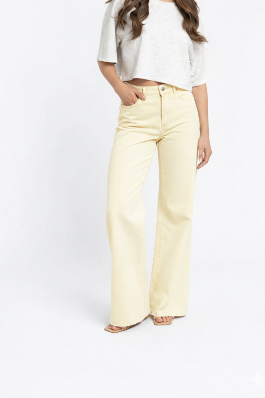 LOD of Love - Extra Tall Wide Leg Jeans Butter Yellow – Inseam 90 cm