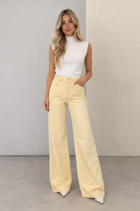LOD of Love - Extra Tall Wide Leg Jeans Butter Yellow – Inseam 90 cm