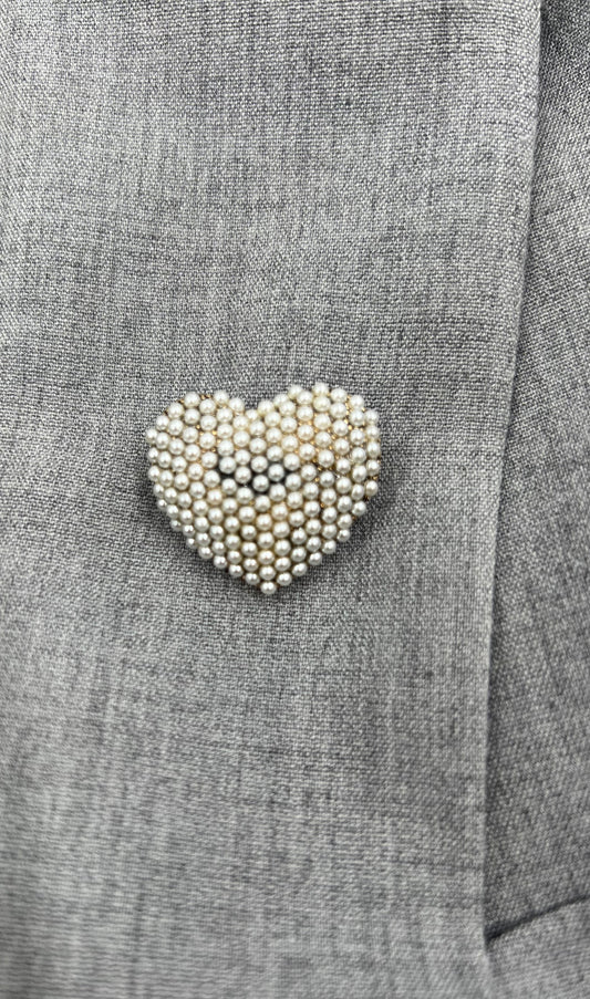 LOD of Love - Vintage Parelbroche Hart
