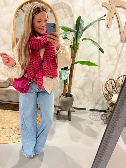 LOD of Love Flora Suède Tas – Fuchsia Statement met Verstelbare Schouderband