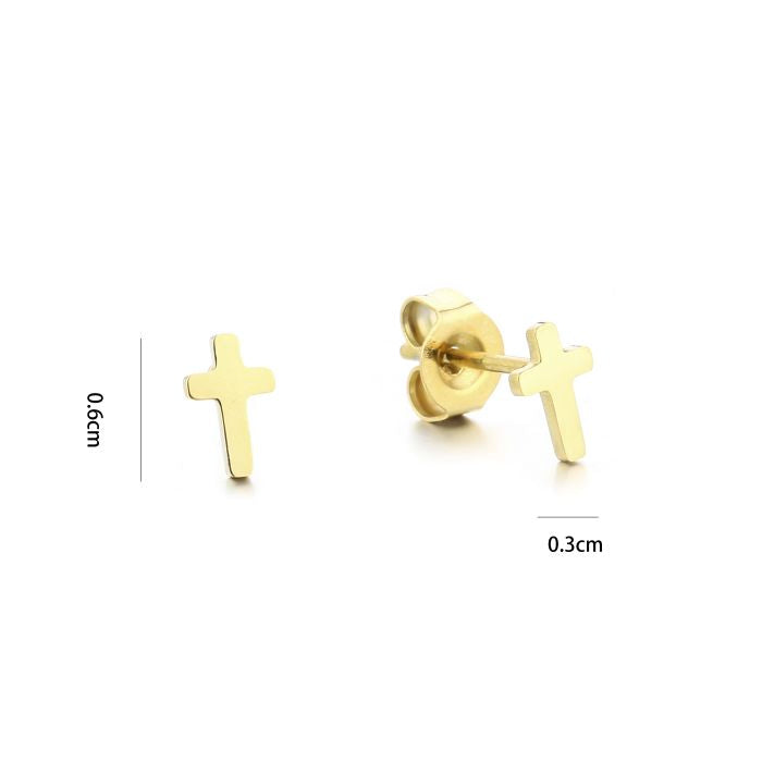 LOD of Love - Gouden Oorknopjes Kruisje