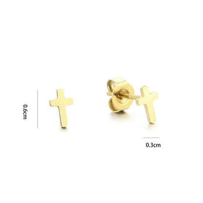 LOD of Love - Gouden Oorknopjes Kruisje