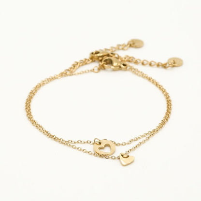 LOD of Love – Dubbele Hart Armband Gold