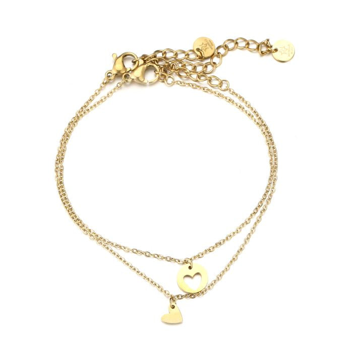 LOD of Love – Dubbele Hart Armband Gold