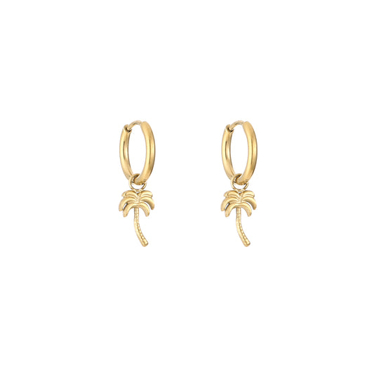 LOD of Love – Goudkleurige Oorbellen met Palmboom
