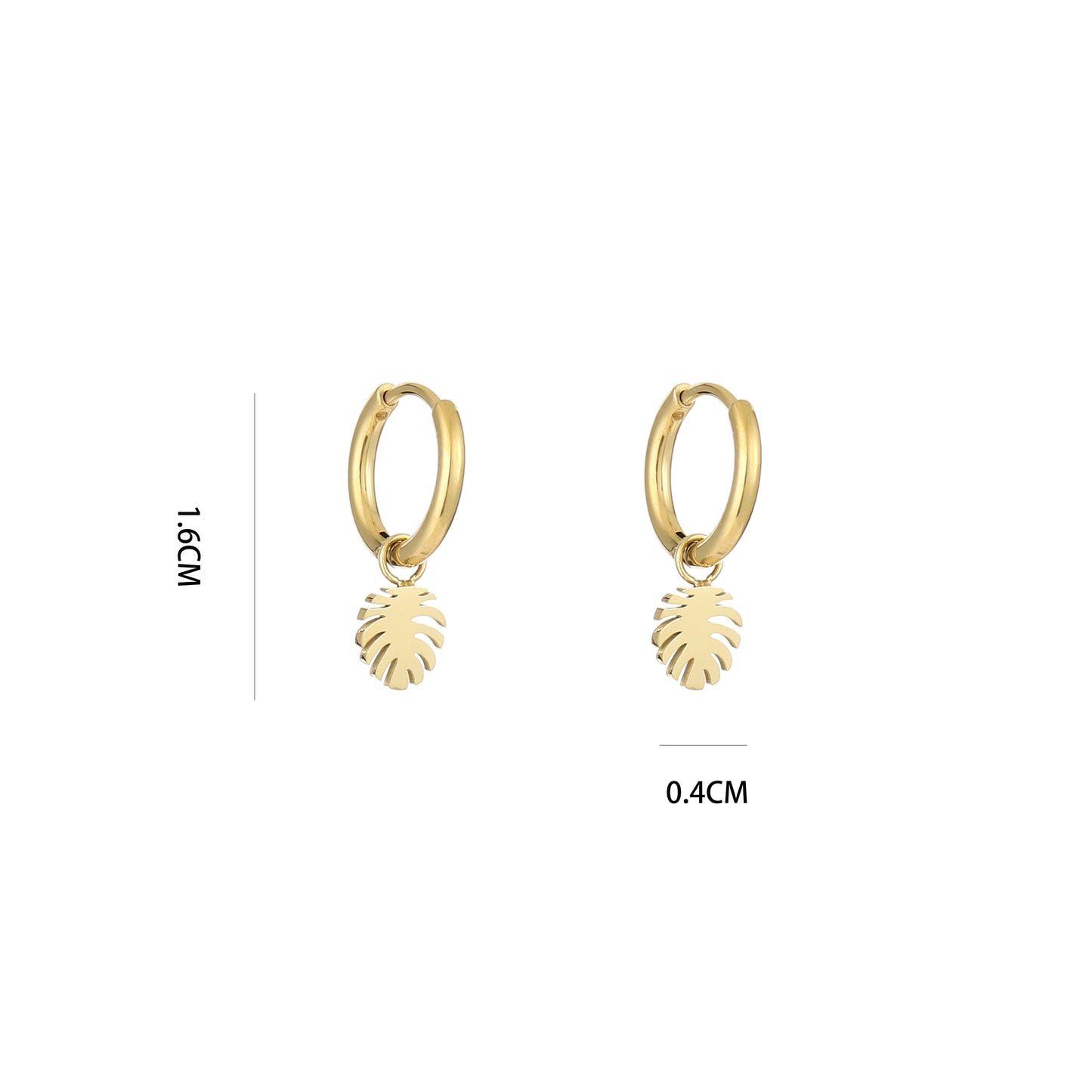 LOD of Love – Goudkleurige Oorbellen met Palm Leaf