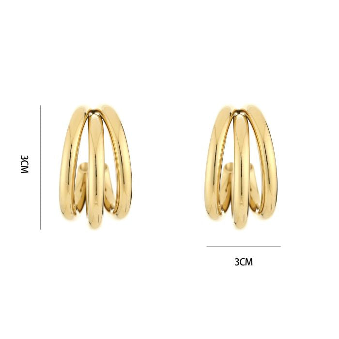 LOD of Love – Triple Hoop Earrings Goud
