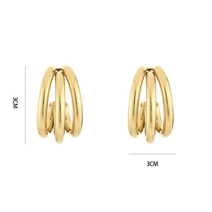 LOD of Love – Triple Hoop Earrings Goud