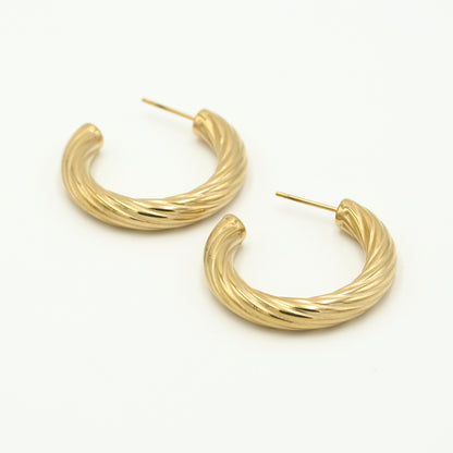 LOD of Love - Oorbel Hoop met Gedraaid Patroon