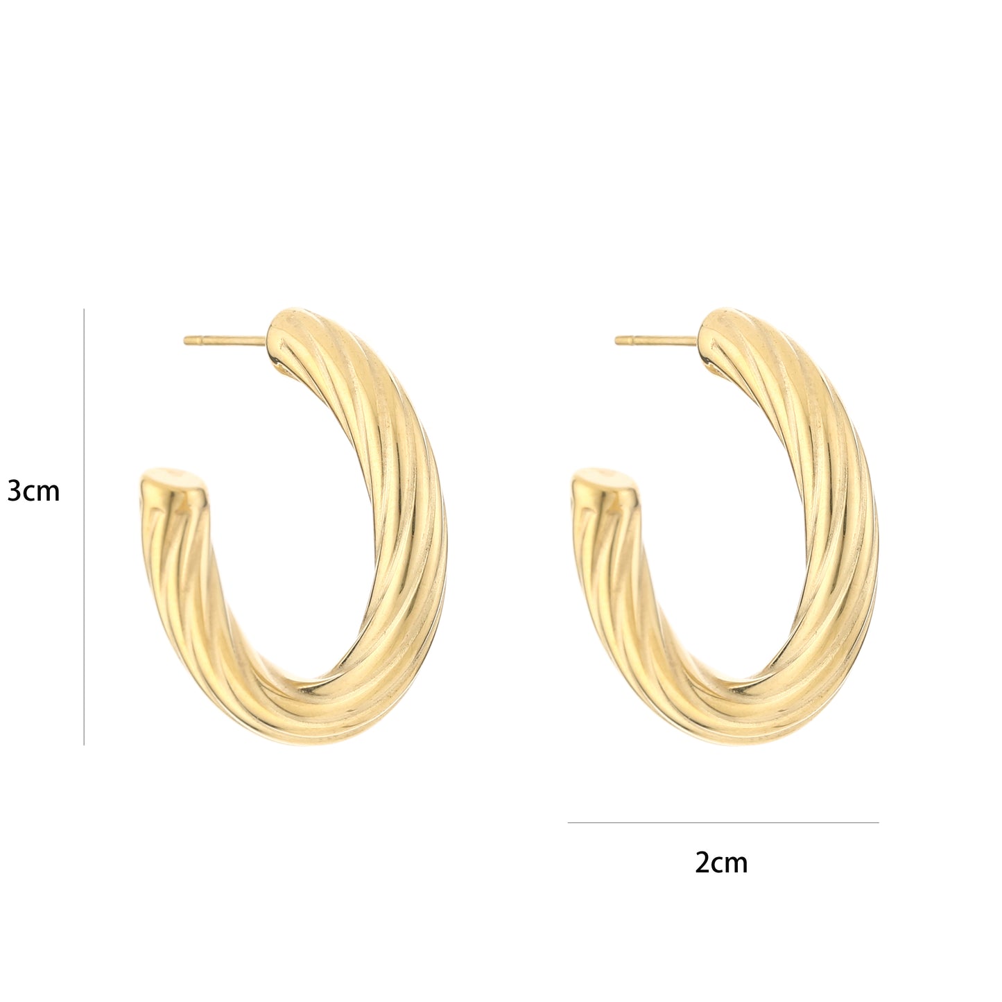 LOD of Love - Oorbel Hoop met Gedraaid Patroon