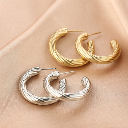 LOD of Love - Oorbel Hoop met Gedraaid Patroon