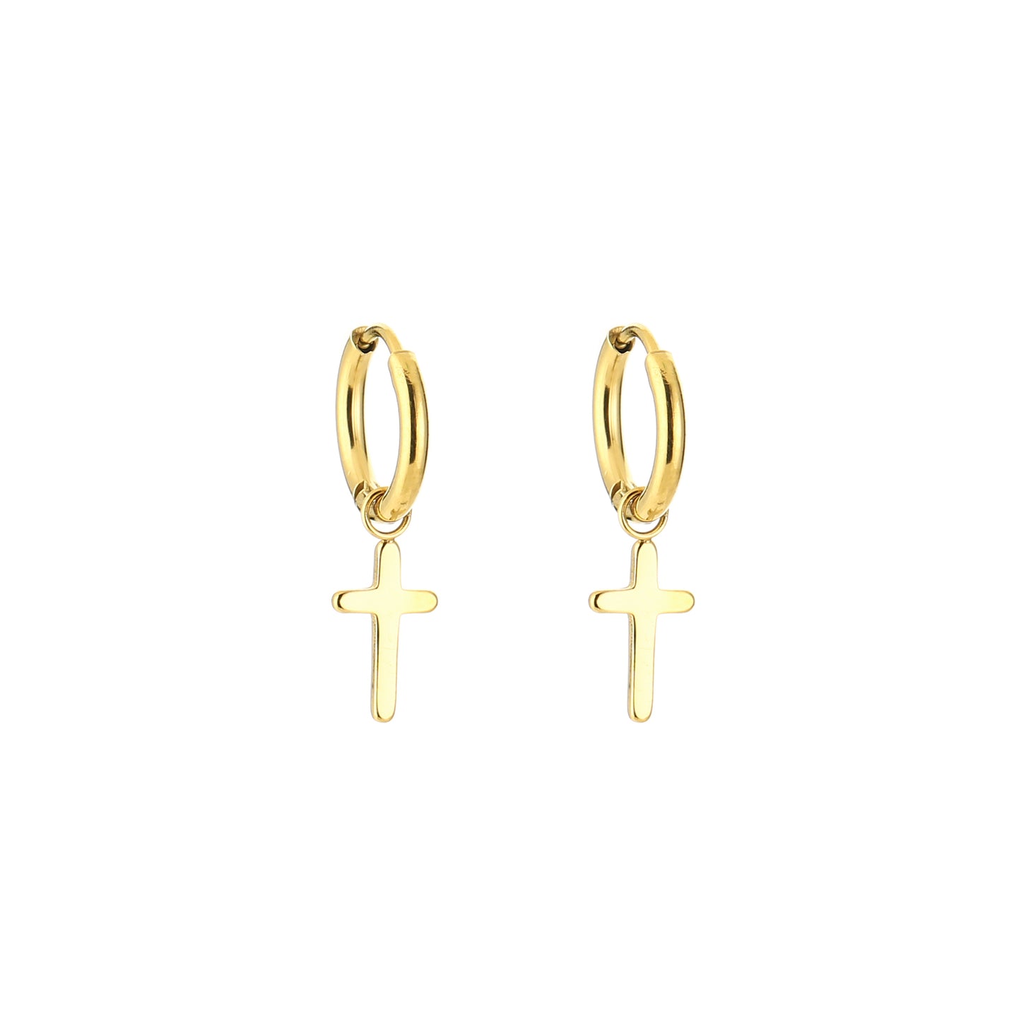 LOD of Love – Goudkleurige Oorbellen met Kruisjes Bedel