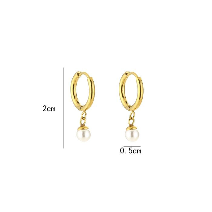 LOD of Love – Mini Pearl Drop Hoops Goud