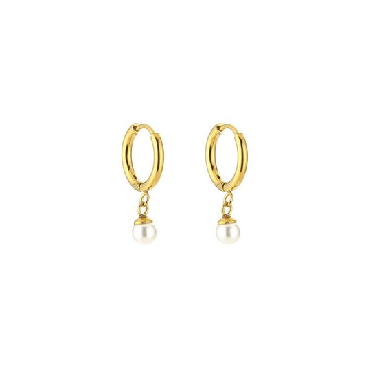 LOD of Love – Mini Pearl Drop Hoops Goud