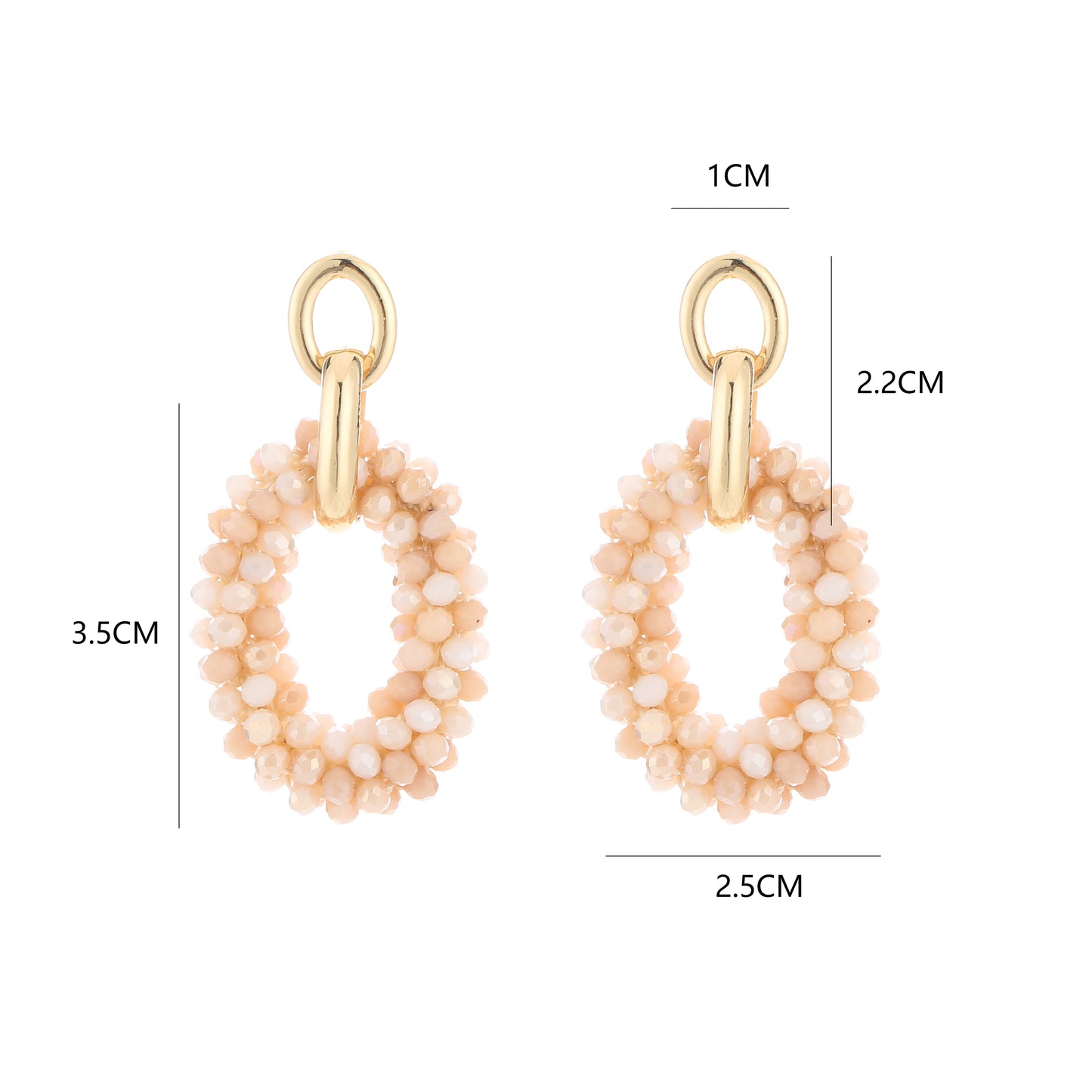LOD of Love – Ovale Kralen Oorbel Druppel Beige Mix