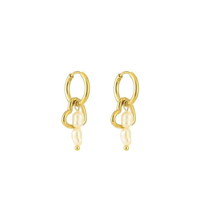 LOD of Love – Pearl Drop Hoops Goud