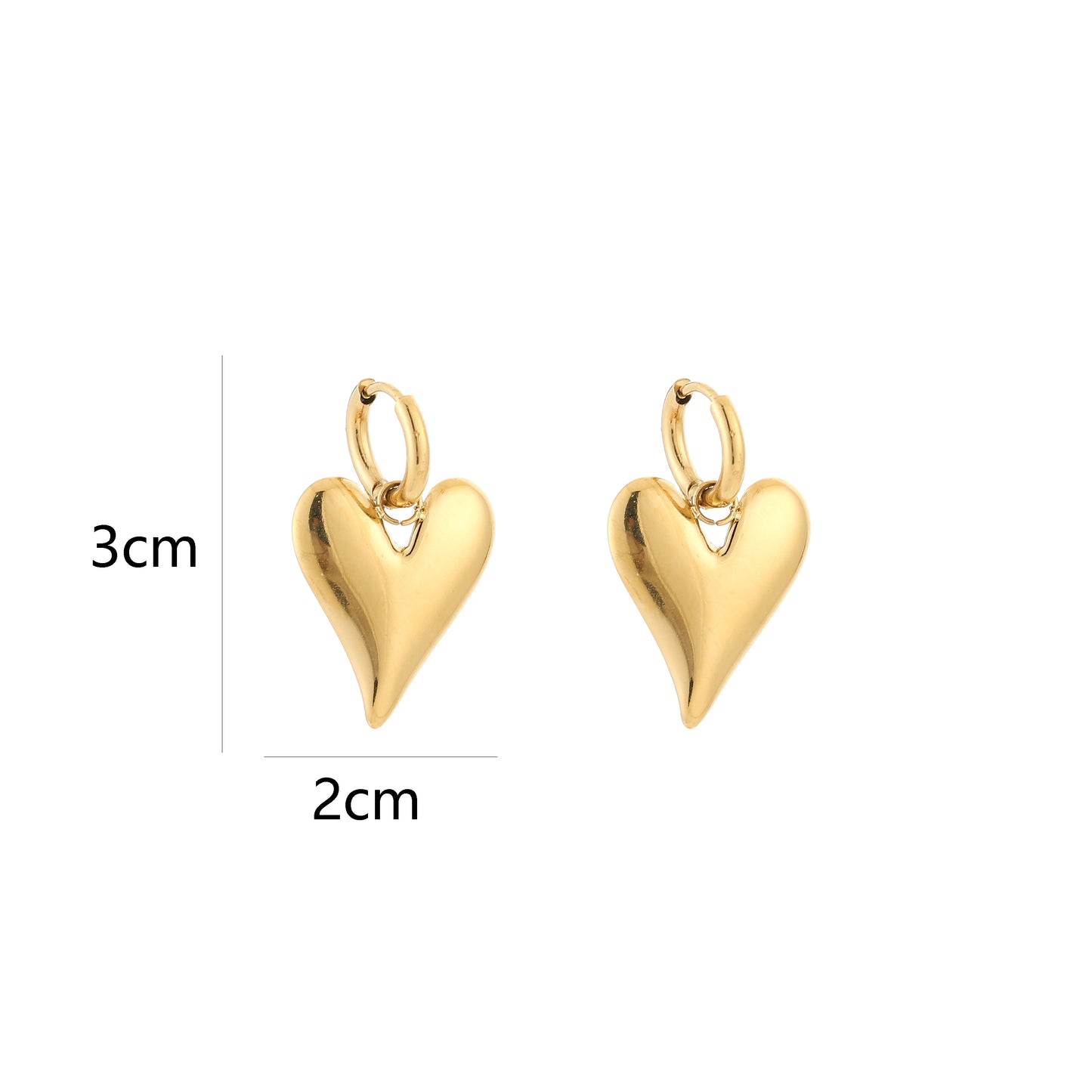 LOD of Love Gouden Hoepeloorbellen met Elegante Hartbedel