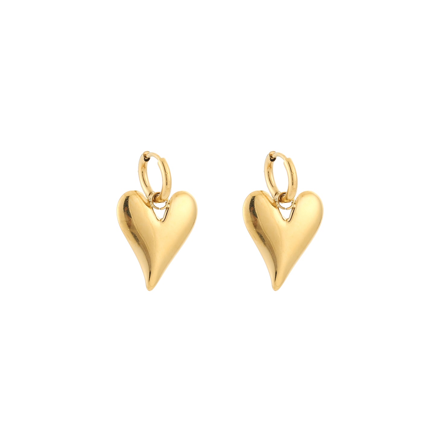 LOD of Love Gouden Hoepeloorbellen met Elegante Hartbedel
