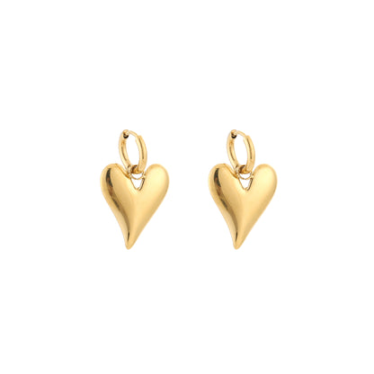 LOD of Love Gouden Hoepeloorbellen met Elegante Hartbedel