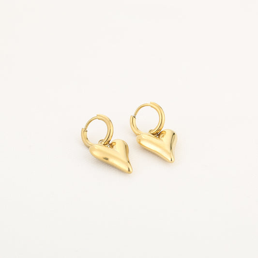 LOD of Love - Gouden Oorbellen met Elegante Hartbedel