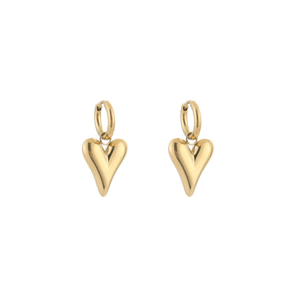 LOD of Love - Gouden Oorbellen met Elegante Hartbedel
