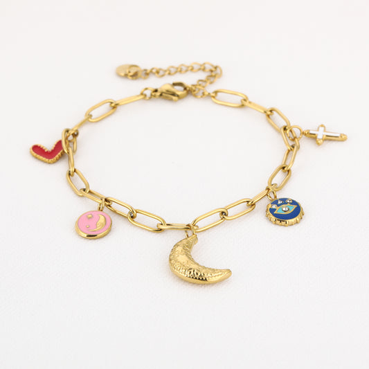 LOD of Love – Goudkleurige Bedelarmband Luna Charms
