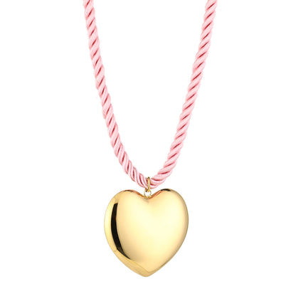 LOD of Love – Gedraaide Cord Ketting met XL Hart