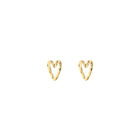 LOD of Love - Gold Heart Studs Subtiele Liefde