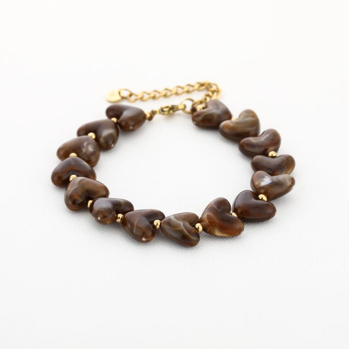 LOD of Love – Hartjes Armband Brown