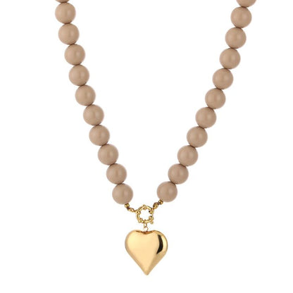 LOD of Love - Kralenketting met Gouden Hart Beige
