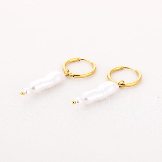 LOD of Love – Baroque Pearl Hoops Goud