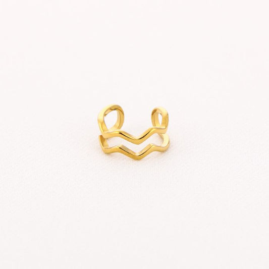 LOD of Love – GGouden Ear Cuff met Steentjes Luxe Honingraat Design