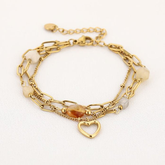 LOD of Love – Double Chain Armband Yellow Heart