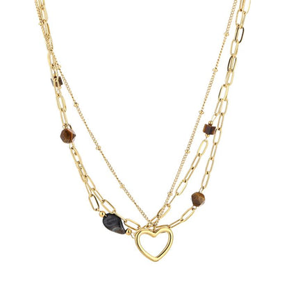 LOD of Love - Double Chain Ketting Brown Hear
