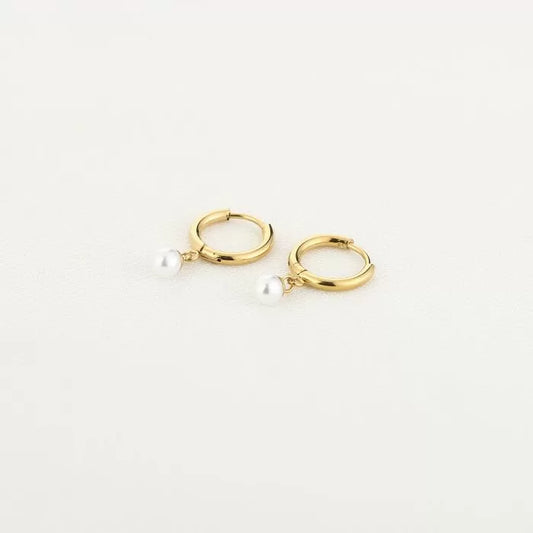 LOD of Love Gouden Oorringen met Parel Charm