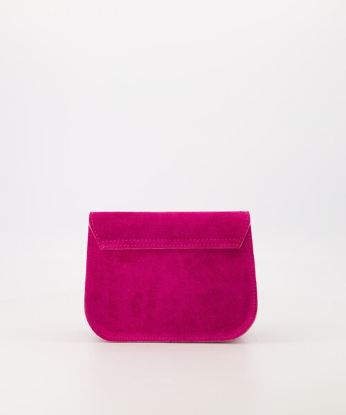 LOD of Love Flora Suède Tas – Fuchsia Statement met Verstelbare Schouderband