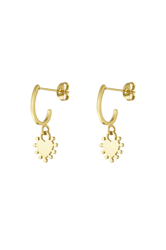 LOD of Love Gouden Oorringen met Hartjeshanger Soleil