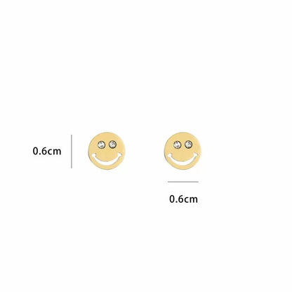 LOD of Love Gouden Smiley Oorknopjes met Kristallen Ogen