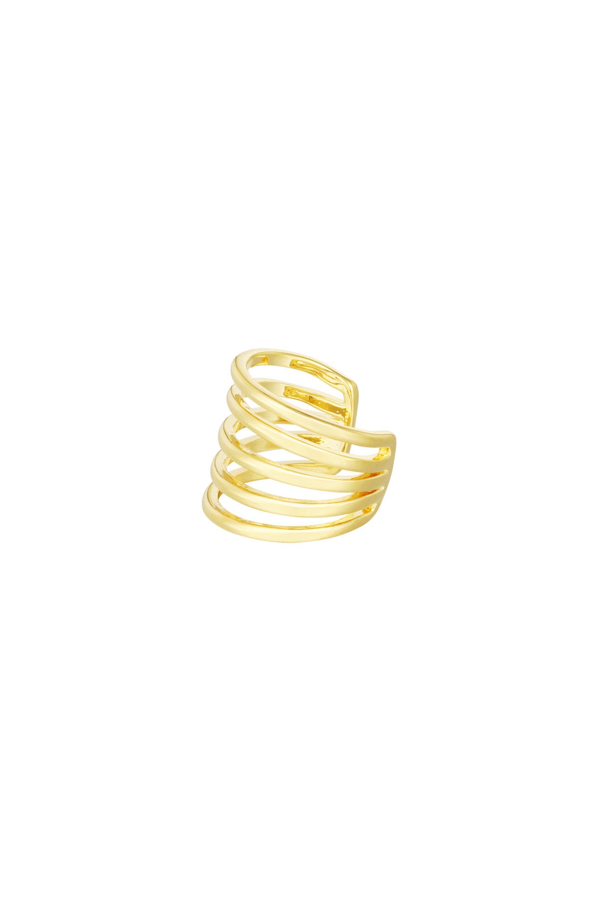 LOD of Love Minimalistische Gouden Ear Cuff Met Meerdere Ringen