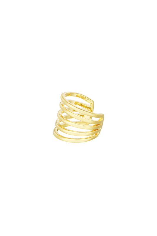 LOD of Love Minimalistische Gouden Ear Cuff Met Meerdere Ringen